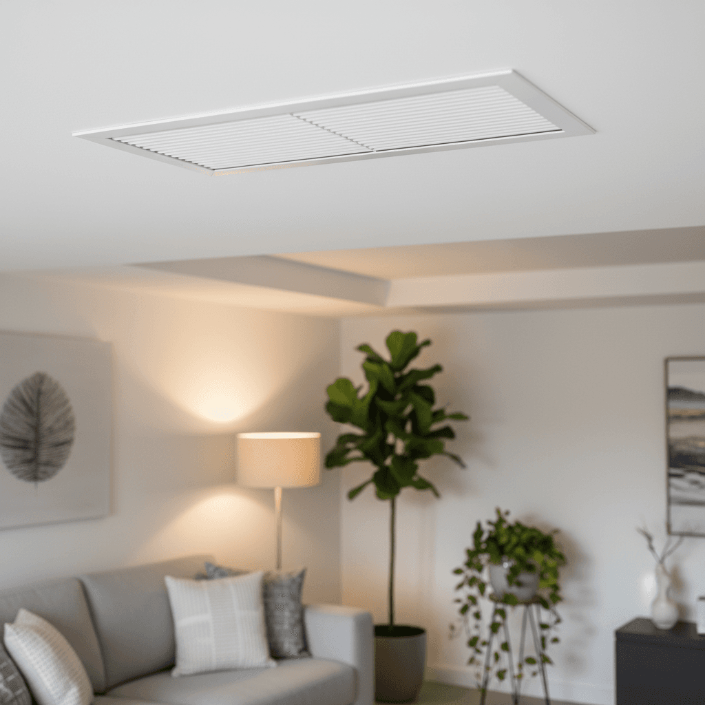 Sistema de climatización por conductos instalado en techo