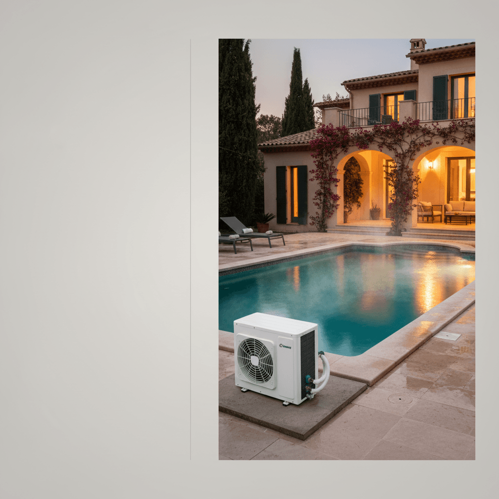Piscina climatizada con bomba de calor