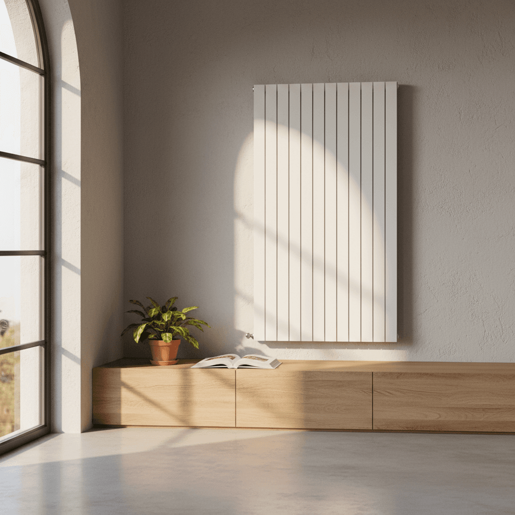 Radiadores modernos instalados en vivienda
