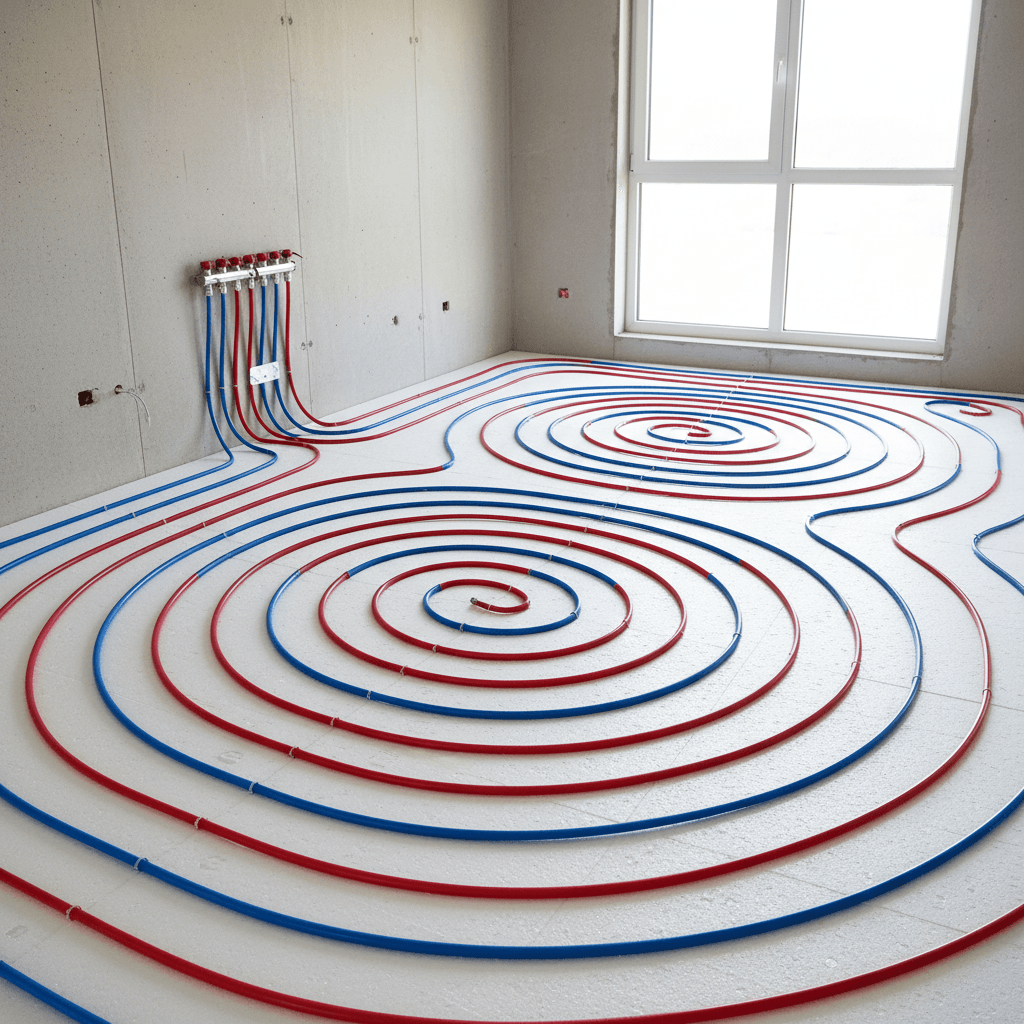 Instalación de suelo radiante hidráulico en reforma