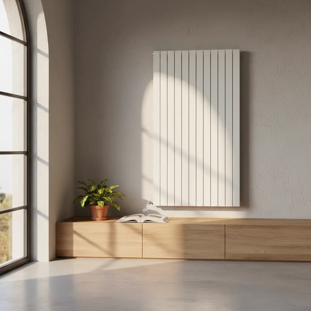 Radiadores modernos instalados en vivienda